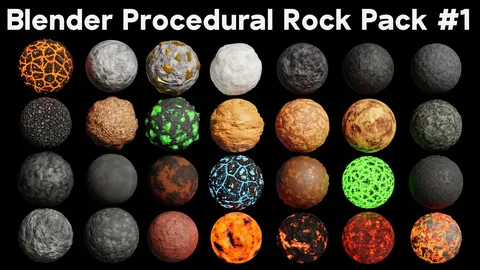Procedural Rock Material Pack 1 - Blender shaders