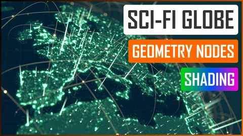 Procedural Sci-fi Globe - Blender geometry nodes