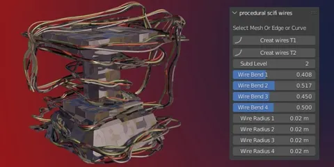 Procedural Sci-Fi Wires - Blender addons