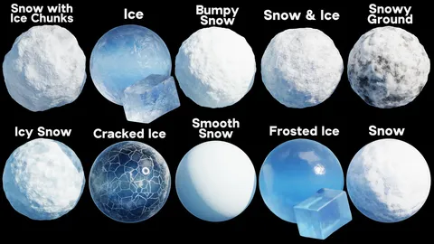 Procedural Snow & Ice Material Pack 1 - Blender shaders
