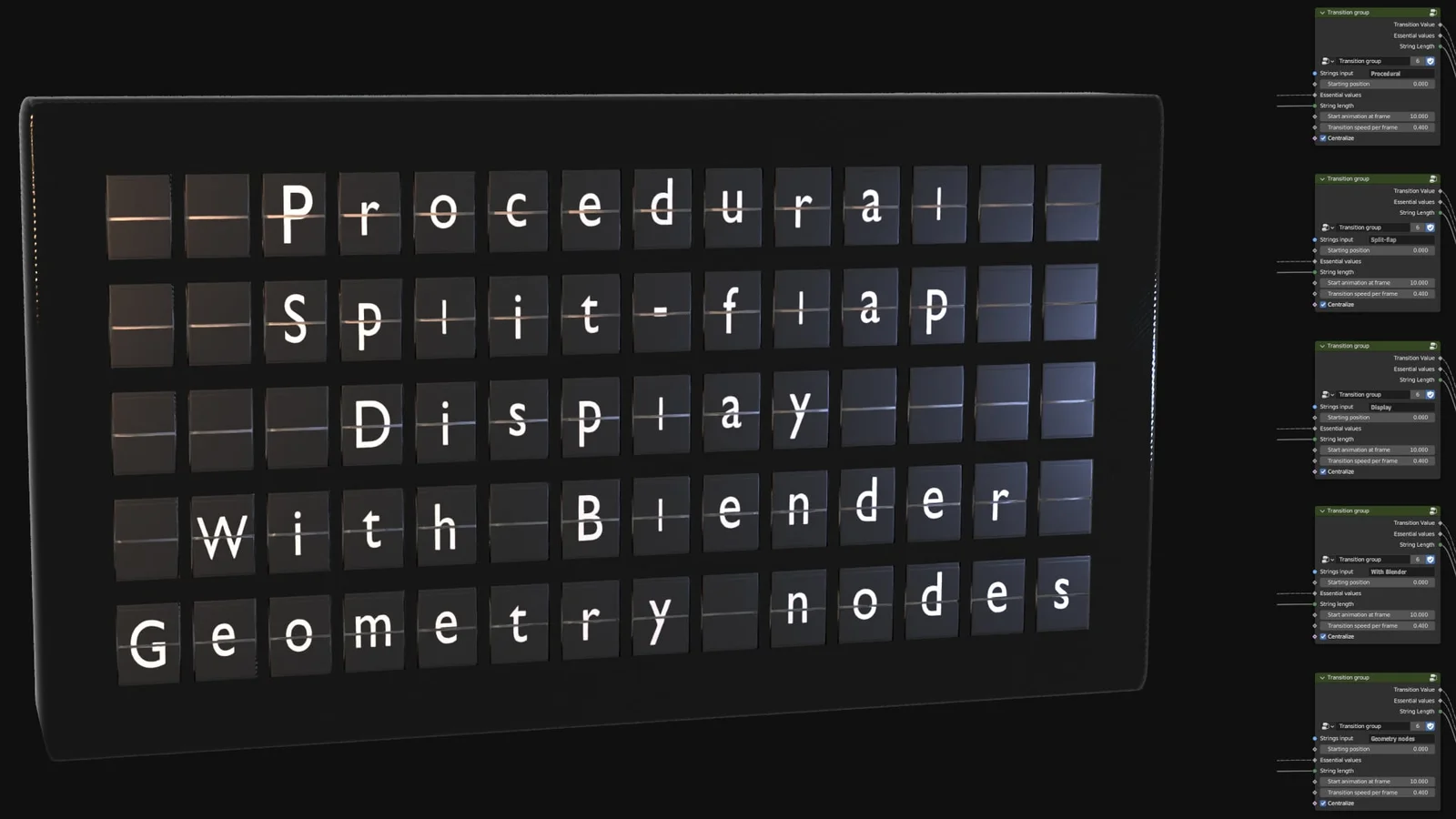 Procedural Split Flap Display screenshot 2