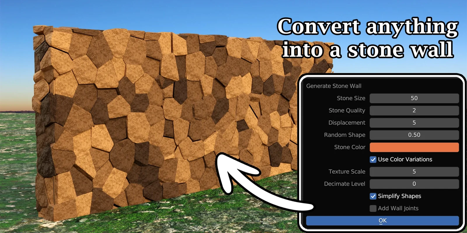 Procedural Stone Wall Generator screenshot 2
