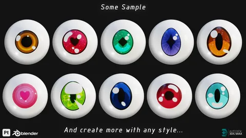 Stylized Anime Eye Material Vol. 8 - Blender textures & materials