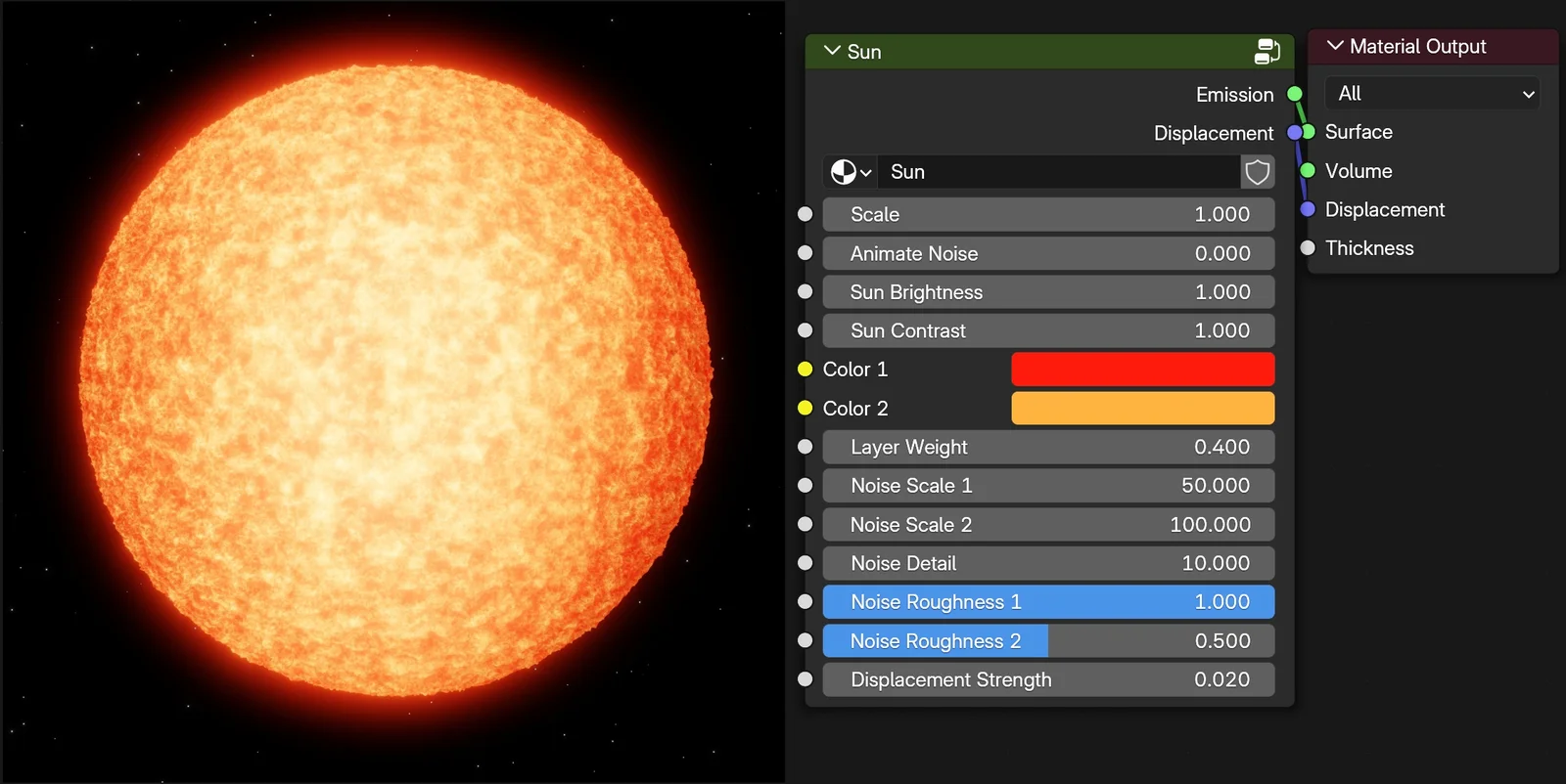 Procedural Sun Material screenshot 2