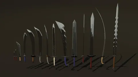 Procedural Swords - Blender geometry nodes