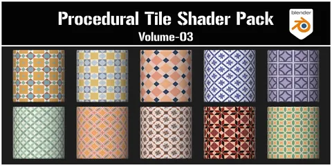 Procedural Tile Shader Pack Vol 3 - Blender shaders