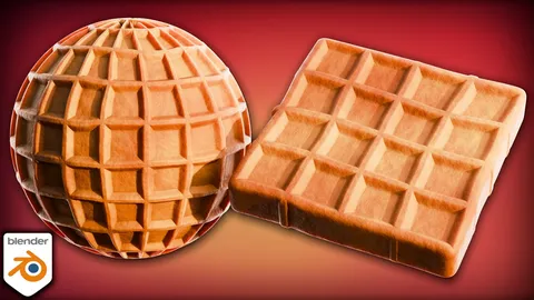 Procedural Waffle Material - Blender shaders