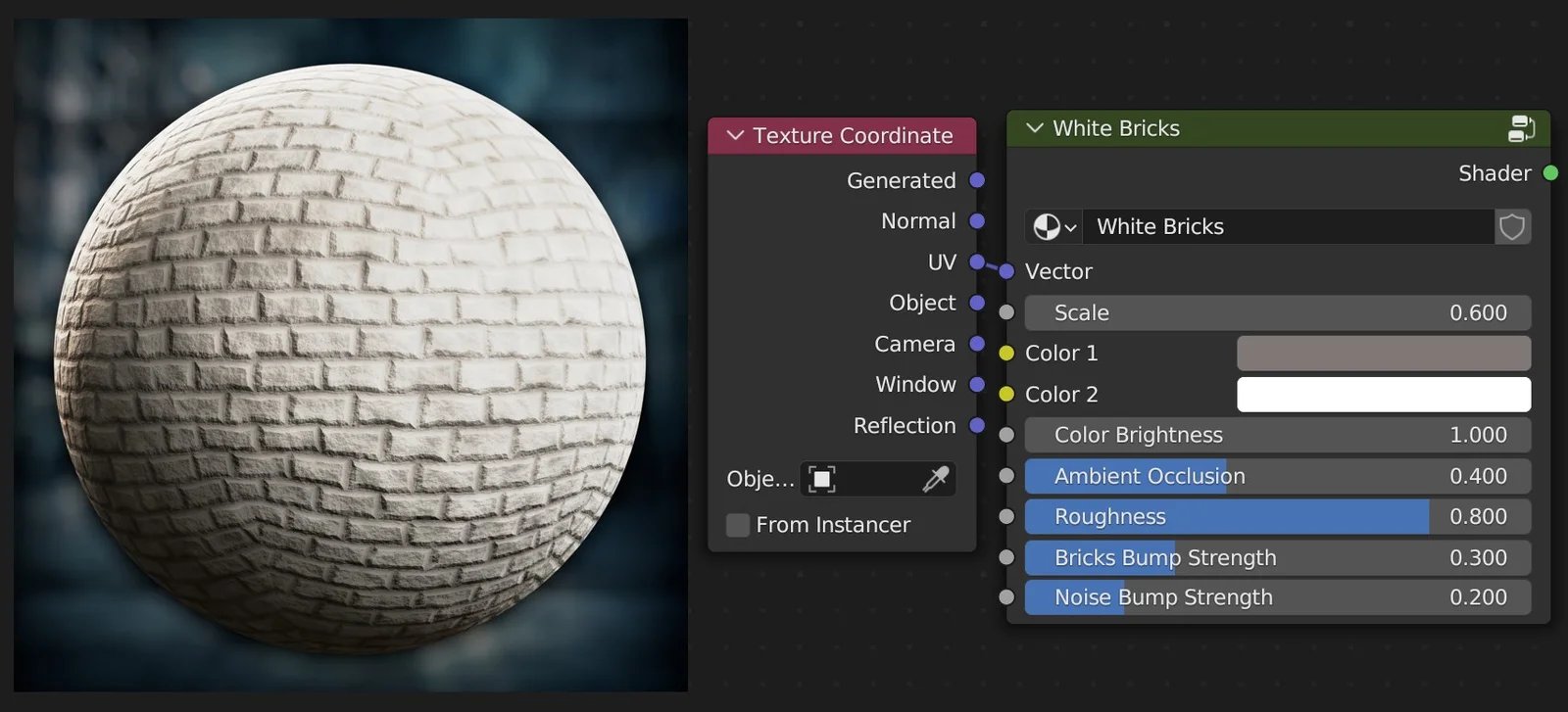 Procedural White Brick Material screenshot 2