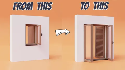 Procedural Windows & Shutters - Blender geometry nodes