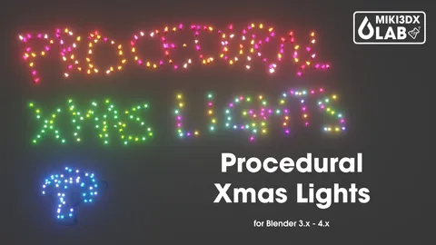 Procedural Xmas Lights - Blender geometry nodes
