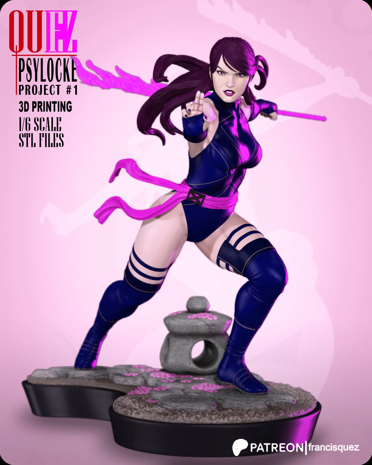 Psylocke Print Model screenshot 2
