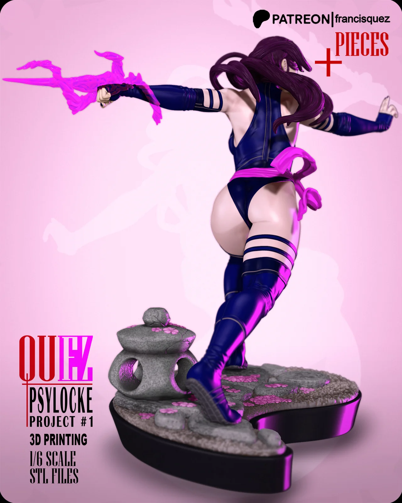 Psylocke Print Model screenshot 3