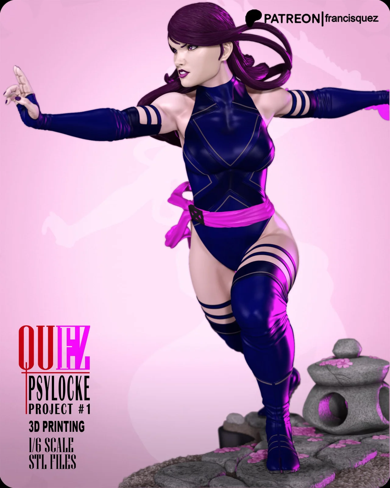 Psylocke Print Model screenshot 4