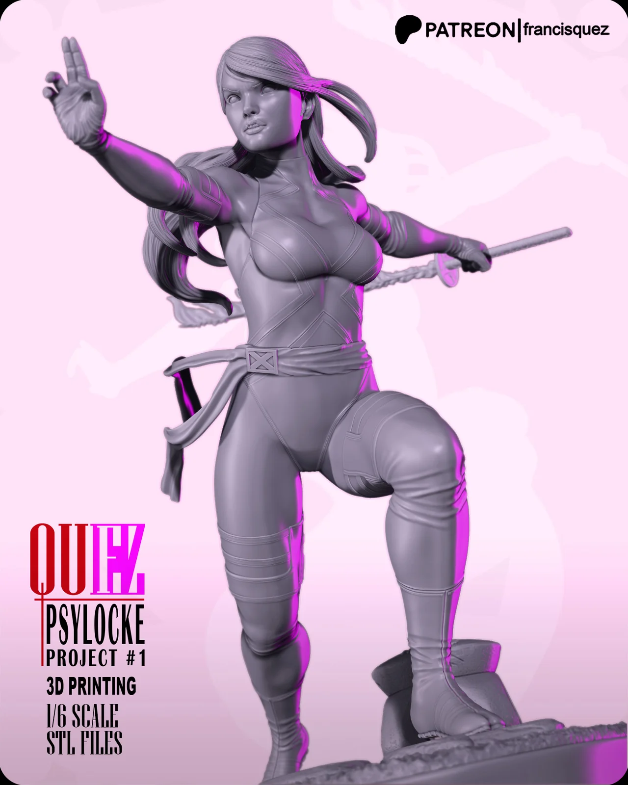 Psylocke Print Model screenshot 7