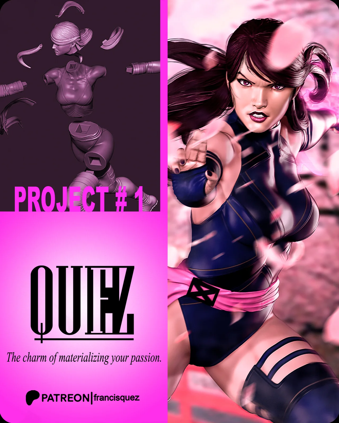 Psylocke Print Model screenshot 8