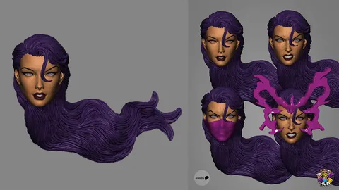 Psylocke Head - Blender 3d models