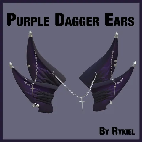 Purple Dagger Cat Ears - Blender 3d models