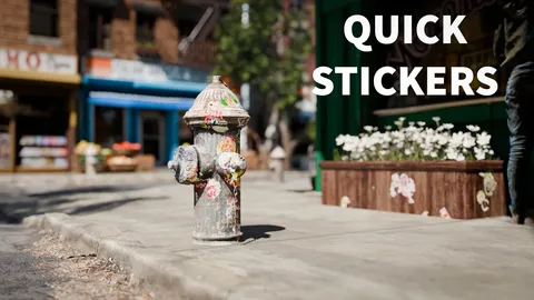 Quick Sticker - Blender geometry nodes