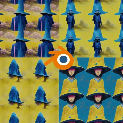 Midjourney Tiling Test - Blender shaders