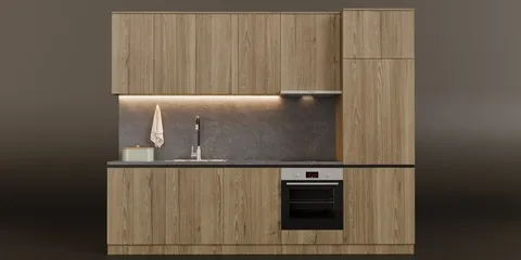 Modern Wooden Kitchen - Blender 3d models