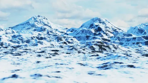Realistic Snowy Mountains - Blender scenes