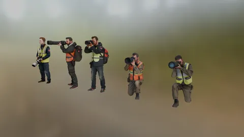 Realistic Track Photographers - Blender 3d models
