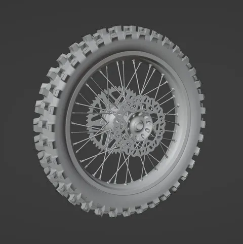 Motocross Rear Wheel Assembly - Blender 3d models