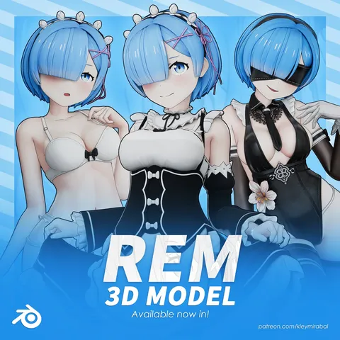 Rem Character Model - Blender 3d models