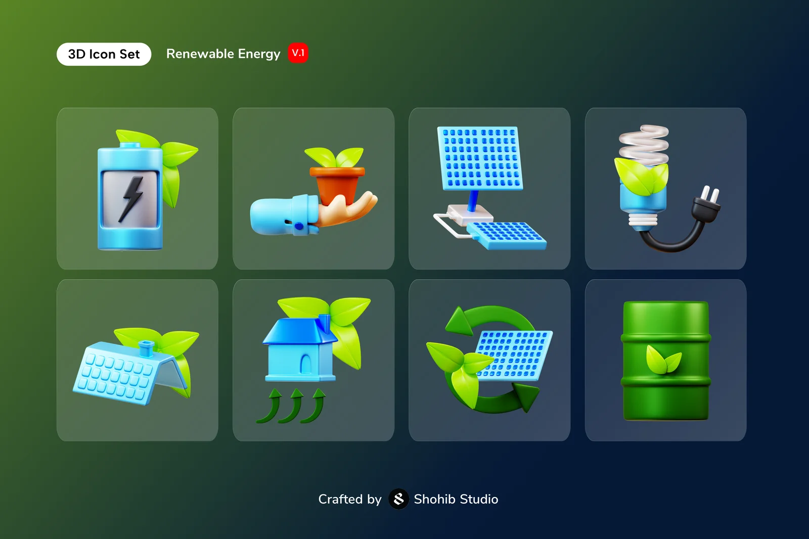 Renewable Energy 3D Icon Set screenshot 4