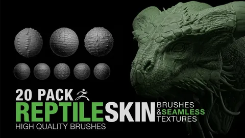 Reptile Skin Brushes and Alphas - Blender sculpting brushes