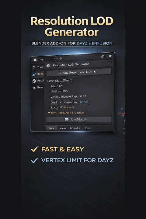 Resolution LOD Generator - Blender addons