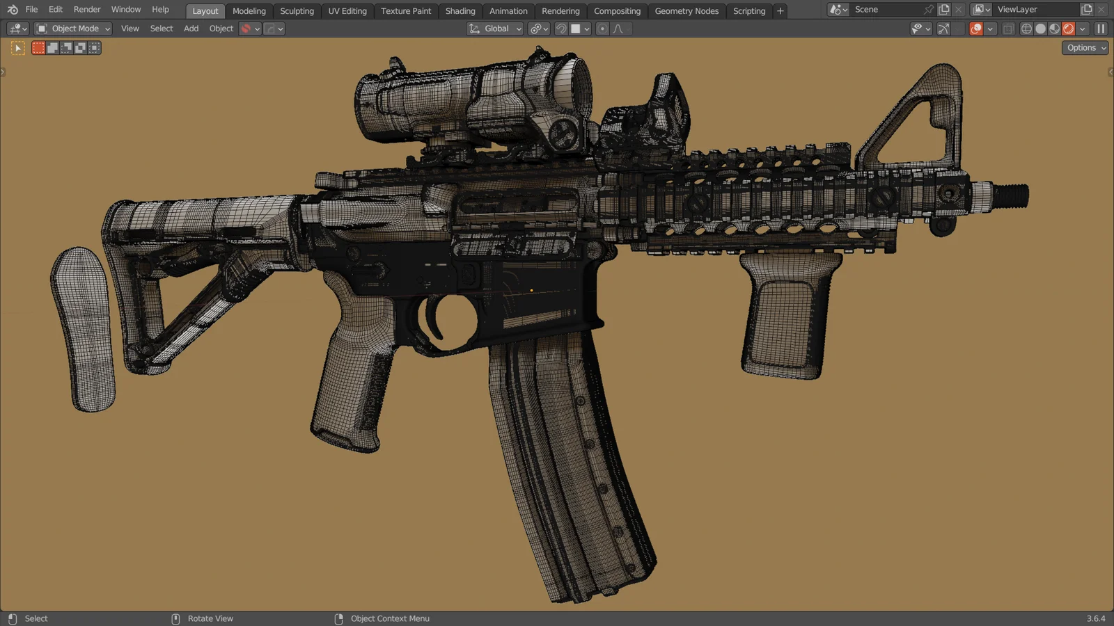 Retopologised M4 screenshot 2