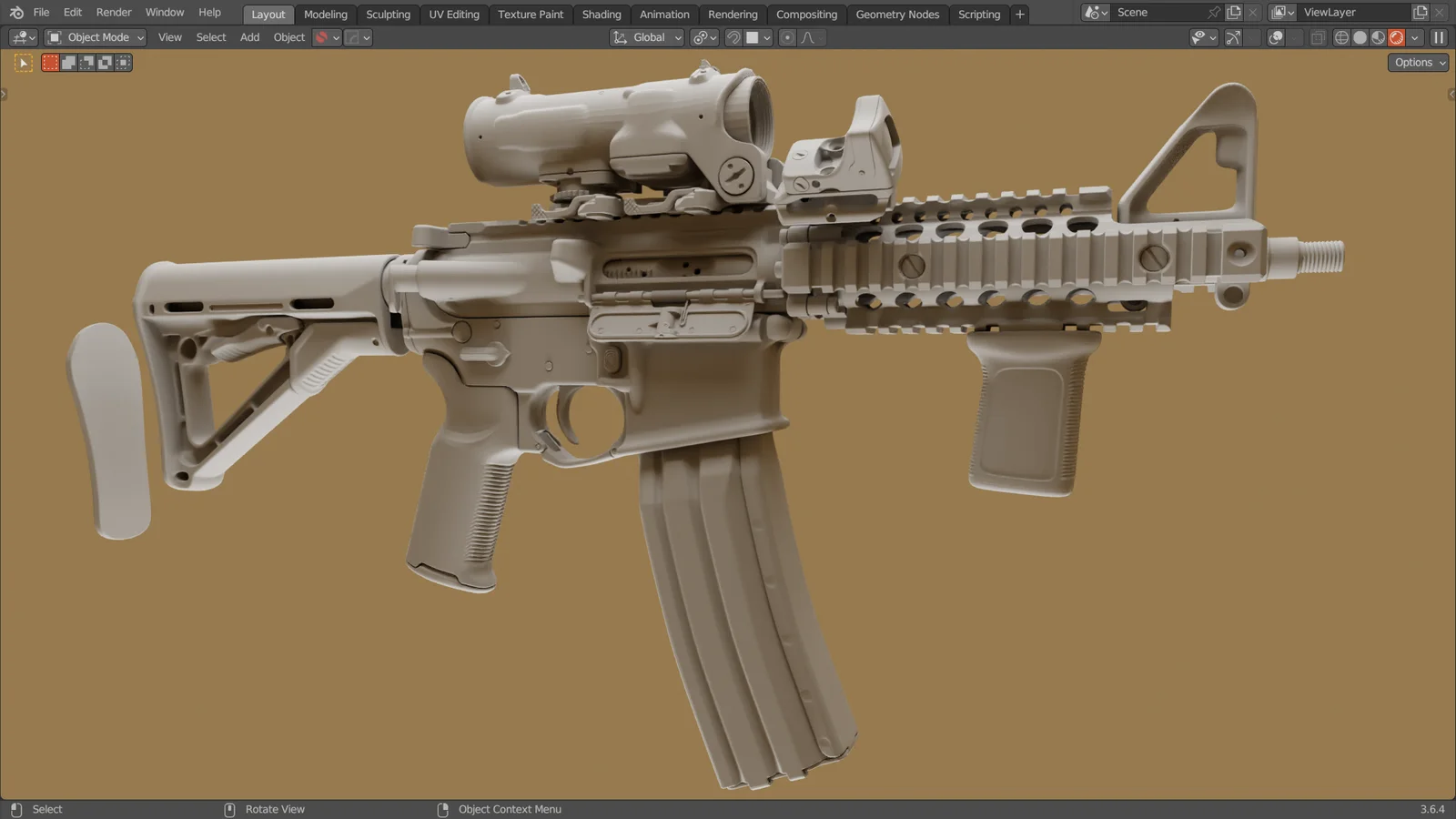 Retopologised M4 screenshot 3