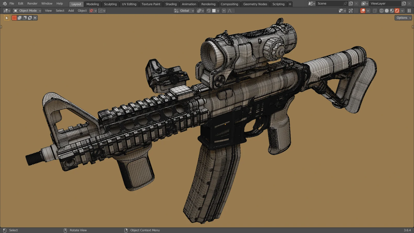 Retopologised M4 screenshot 4