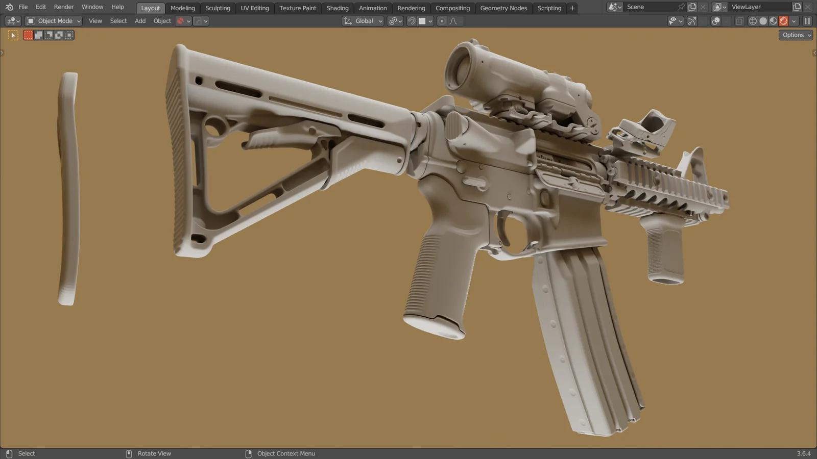 Retopologised M4 screenshot 7