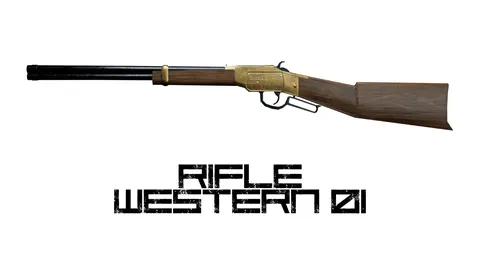 Rifle Western 01 - Blender 3d models