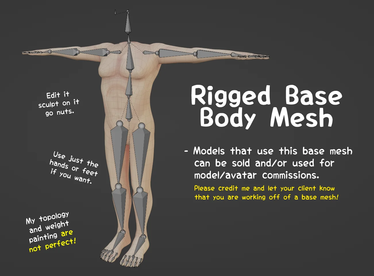 Rigged Avatar Body Base screenshot 4