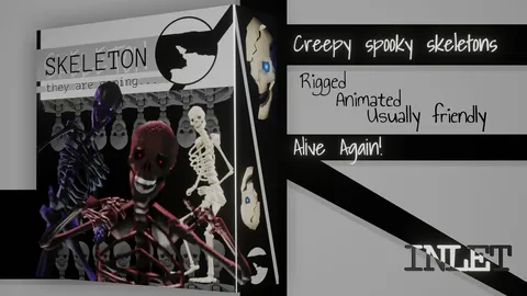 Rigged Human Skeleton - Blender 3d models