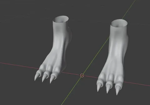 Rigged Monster Feet - Blender 3d models