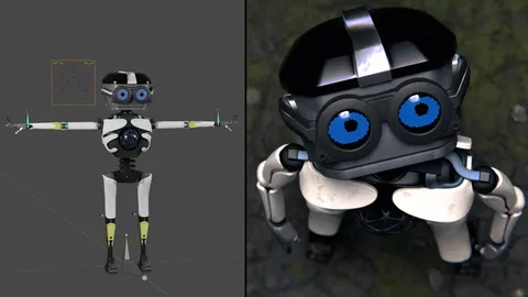Rigged Robot Character - Blender 3d models