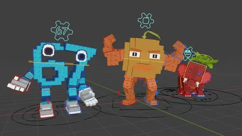 Roblox Brainrot Rigs - Blender 3d models