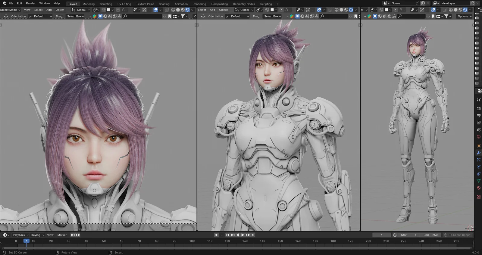 Robot Girl Modeling screenshot 8