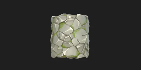 Stylized Rock with Grass - Blender textures & materials