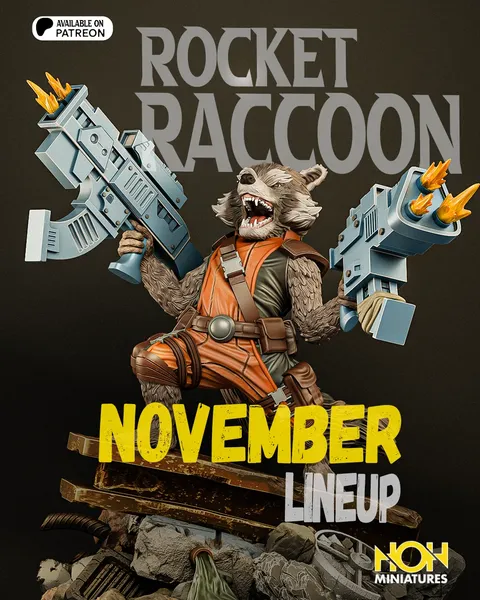 Rocket Raccoon Miniature - Blender 3d models