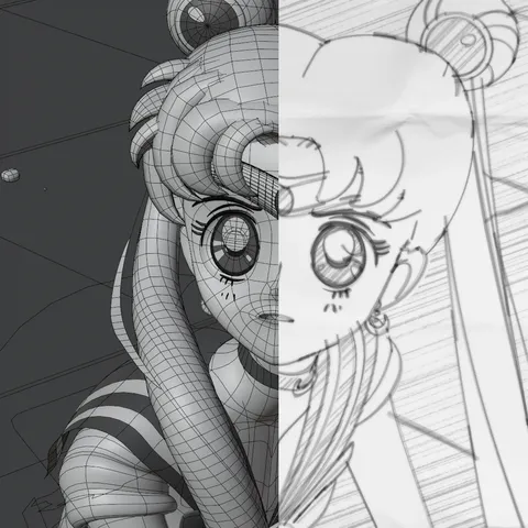 Sailor Moon Sculpt - Blender 3d models