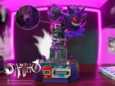 Lavender Tower Gengar Sculpture - Blender 3d models
