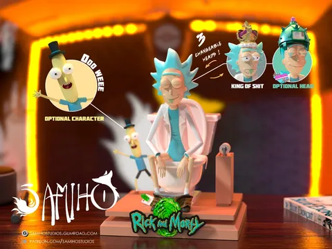 Rick King of Shit Diorama - Blender 3d models