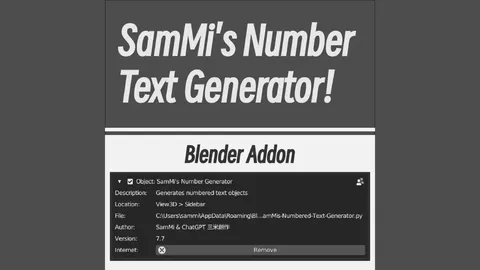 Number Text Generator - Blender addons