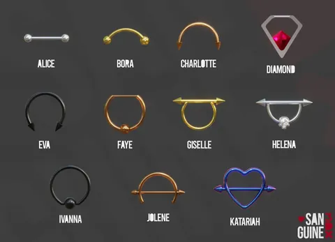 Sanguine Piercings - Blender 3d models