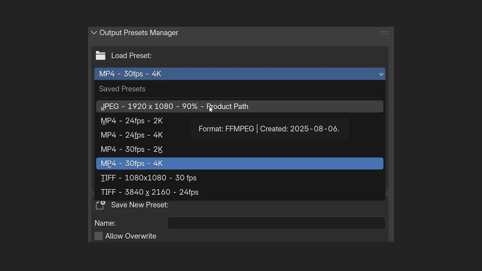 Save Render Output Presets screenshot 4